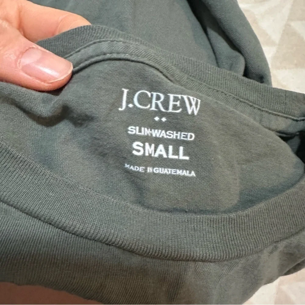 J cRew evening storm Cotton washed jersey pocket tee